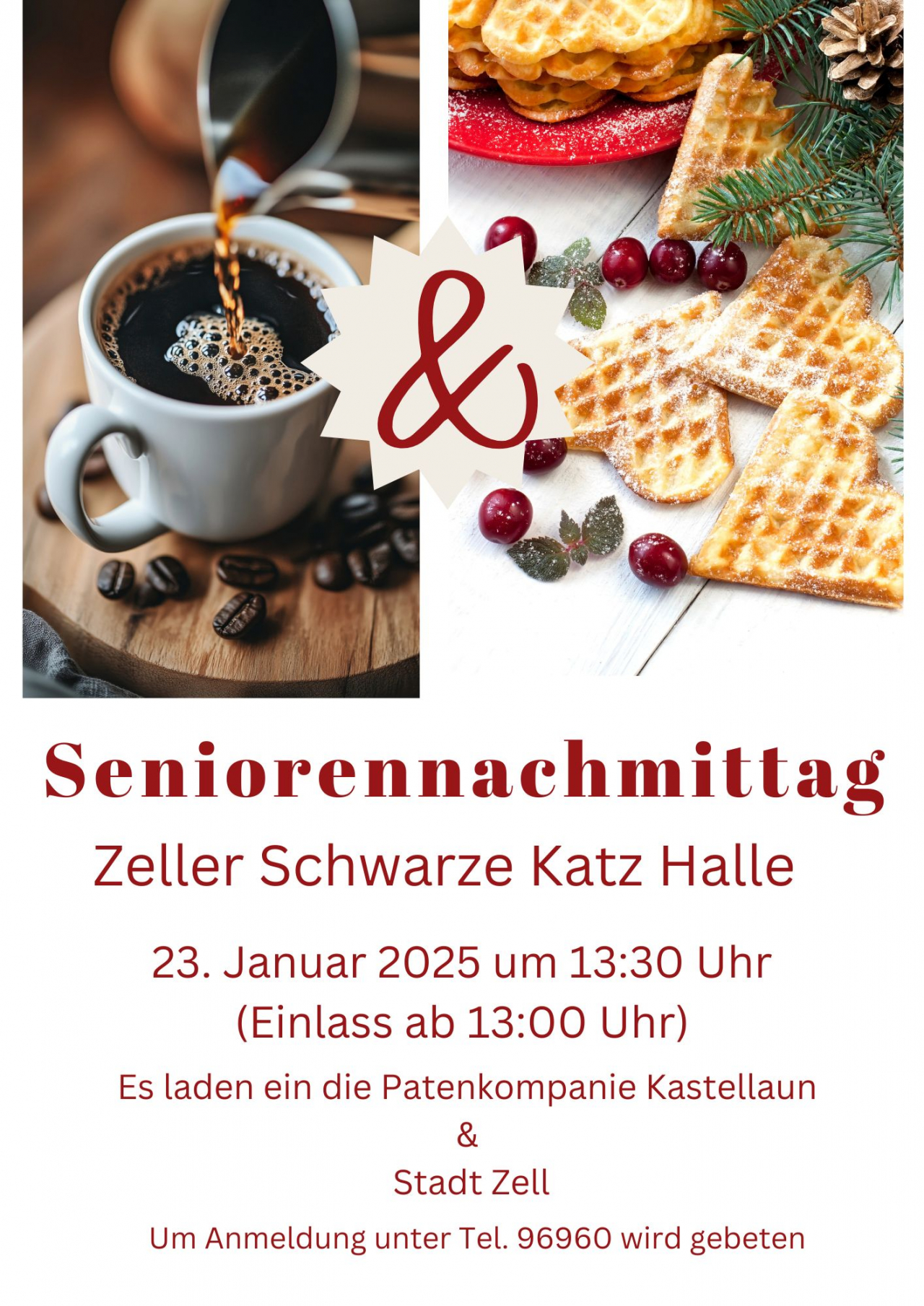 Plakat zum Seniorennachmittag in Zell am 23.01.2025.