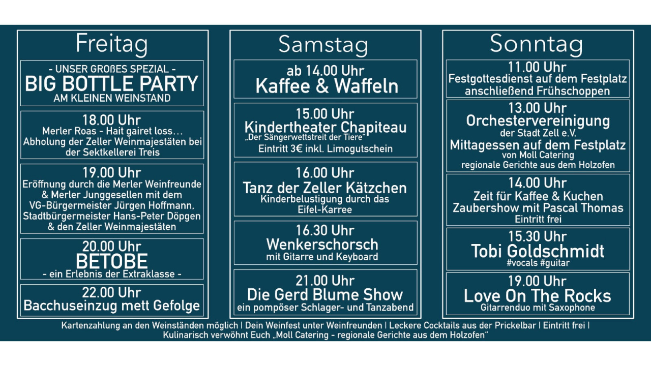 Flyer zum Merler Weinfest 2024, Seite 2.