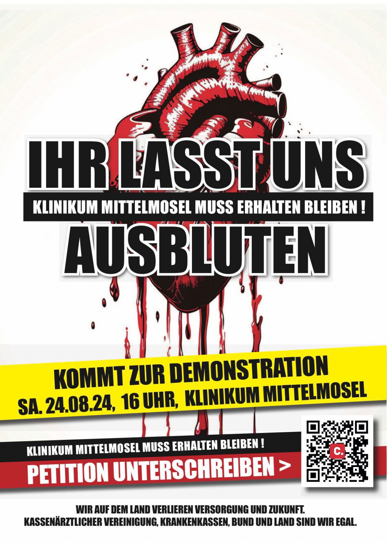 Information zur Demonstration zum Erhalt des Mittelmoselklinikum in Zell.