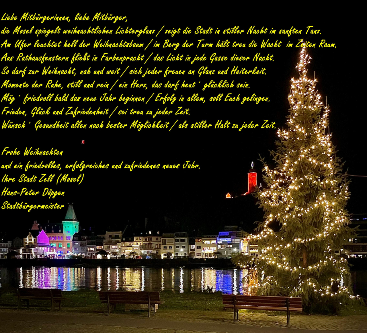 Weihnachtsgruss 2025 des Stadtbürgermeisters Hans Peter Döpgen.