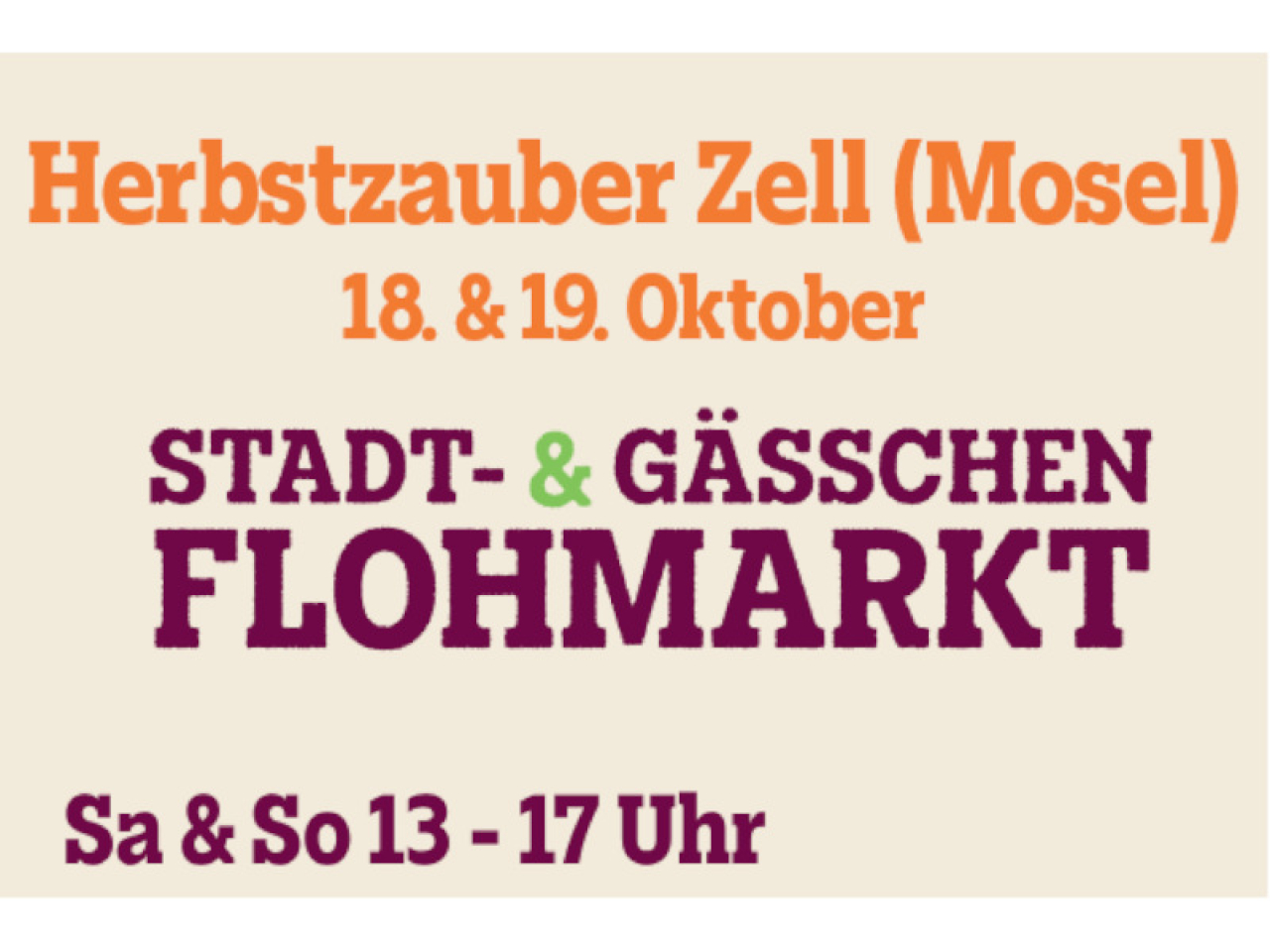 Vorschaubild für den Stadt- und Gässchenflohmarkt 2025 in Zell Mosel.