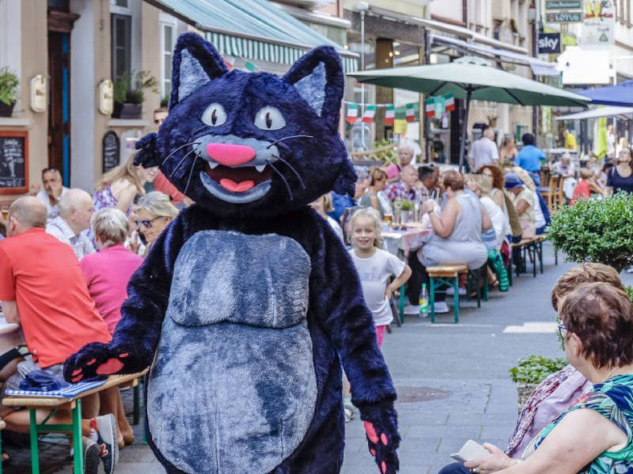 Die Zeller Schwarze Katz in der Altstadt von Zell Mosel.